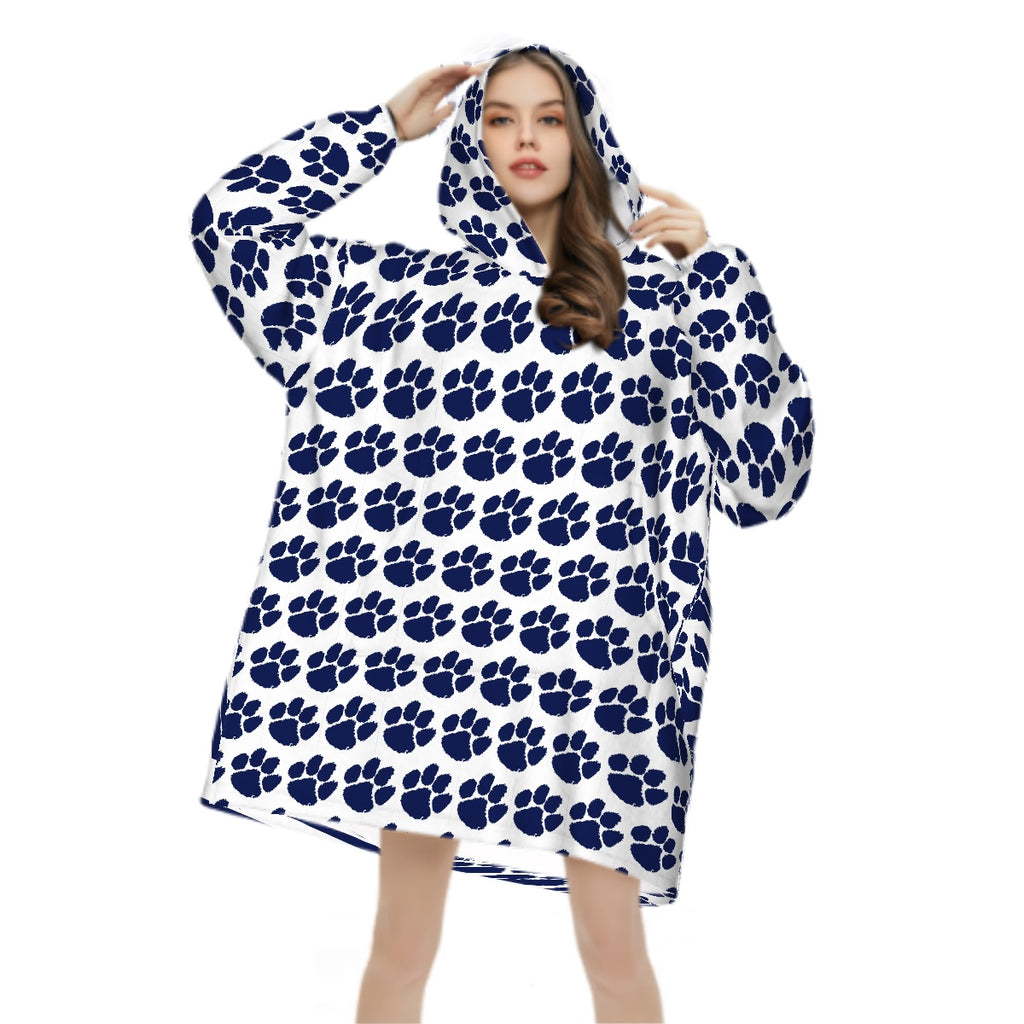 Edgewood Paw Print Adult Blanket Hoodie 3562876920653970271208586780023905902919680n