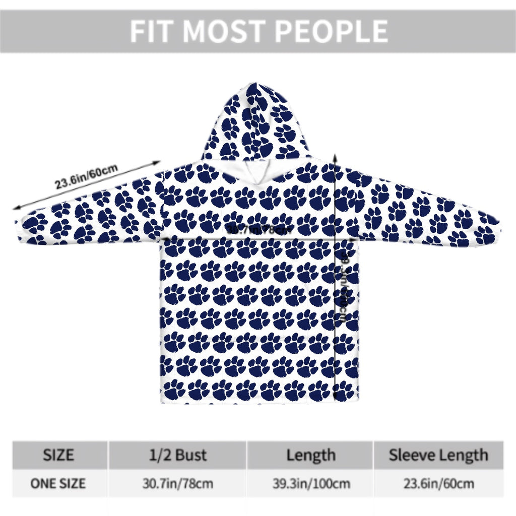 Edgewood Paw Print Adult Blanket Hoodie 3562876920653970271208586780023905902919680n