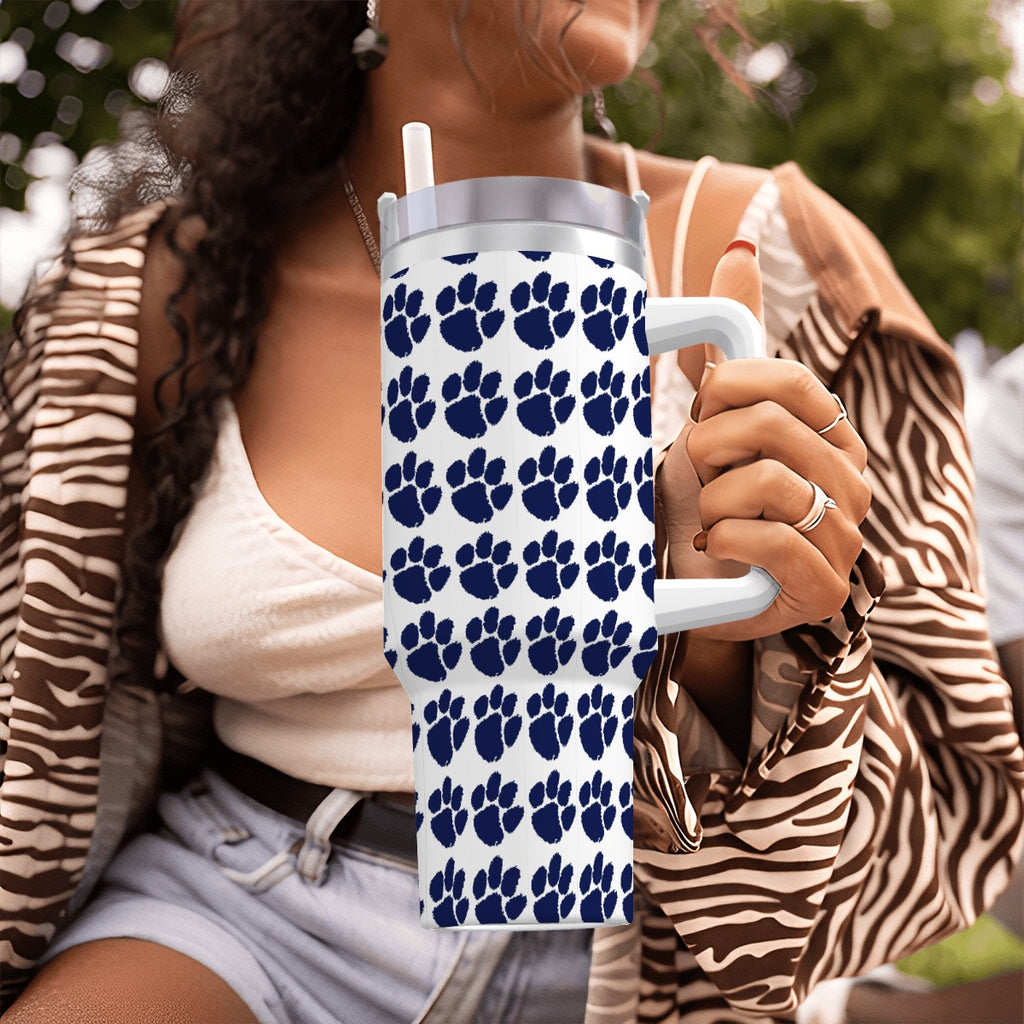 Edgewood Paw Print Travel Coffee Mug with Handle and Straw (40oz) 3562876920653970271208586780023905902919680n
