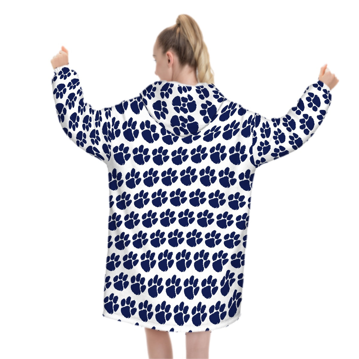 Edgewood Paw Print Adult Blanket Hoodie 3562876920653970271208586780023905902919680n