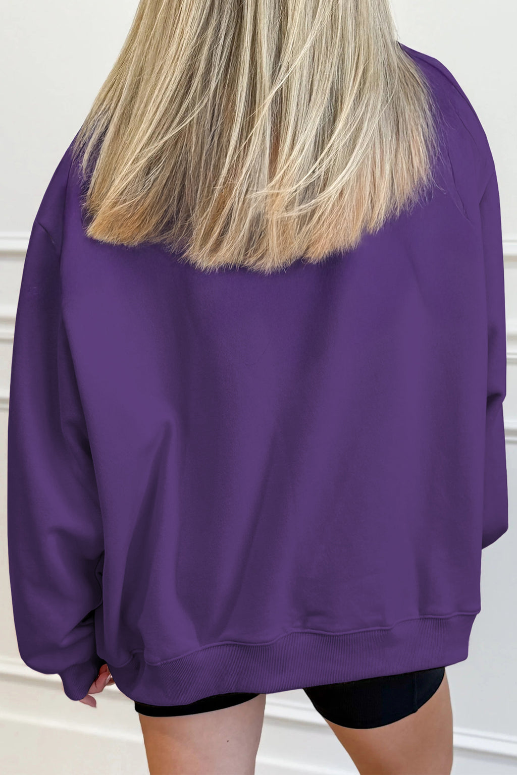 Womens Solid Color Oversized Mock Neck Sweatshirt