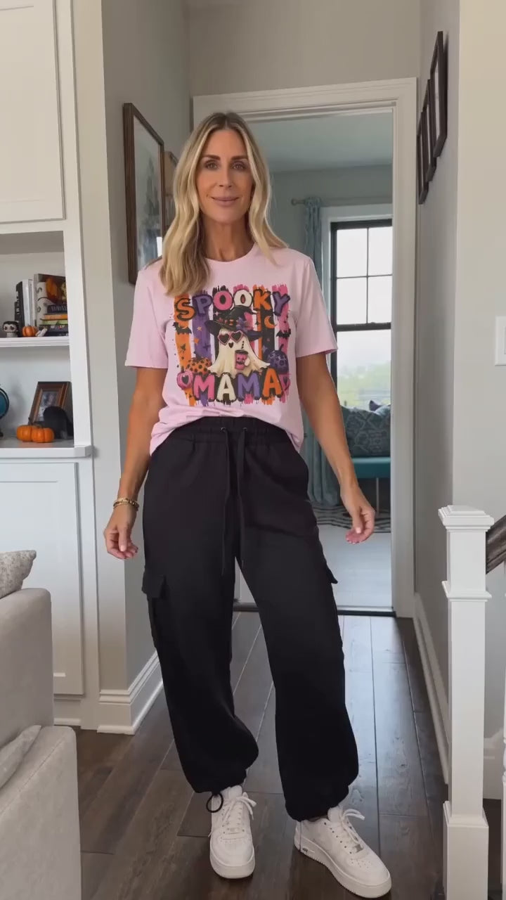 Spooky Mama T-Shirt — Halloween Witch Dog Graphic Tee